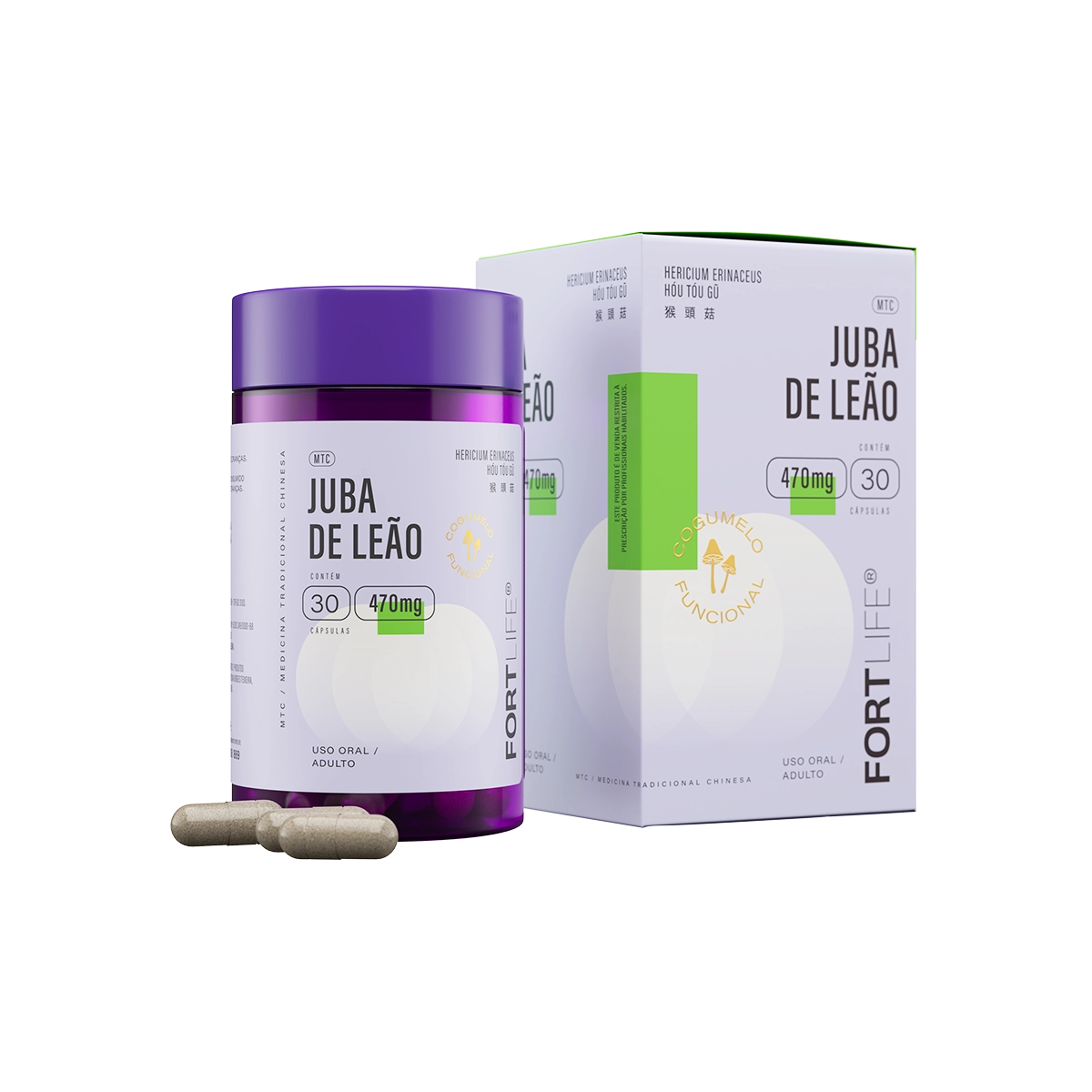 Juba de Leão 470mg 30 Cápsulas