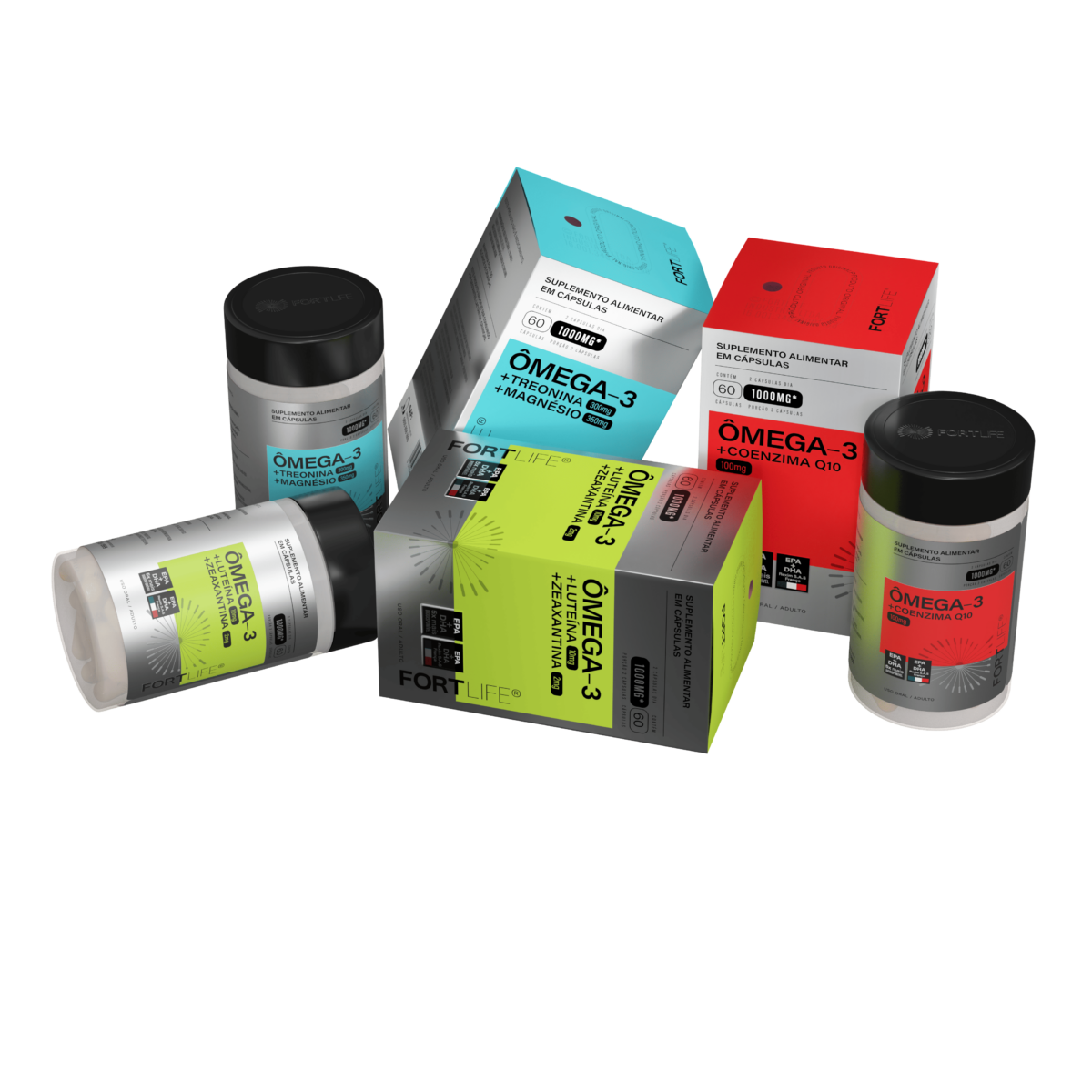 Kit Ômega-3 EPA + DHA 1000mg 180 Cápsulas - 3 Unidades