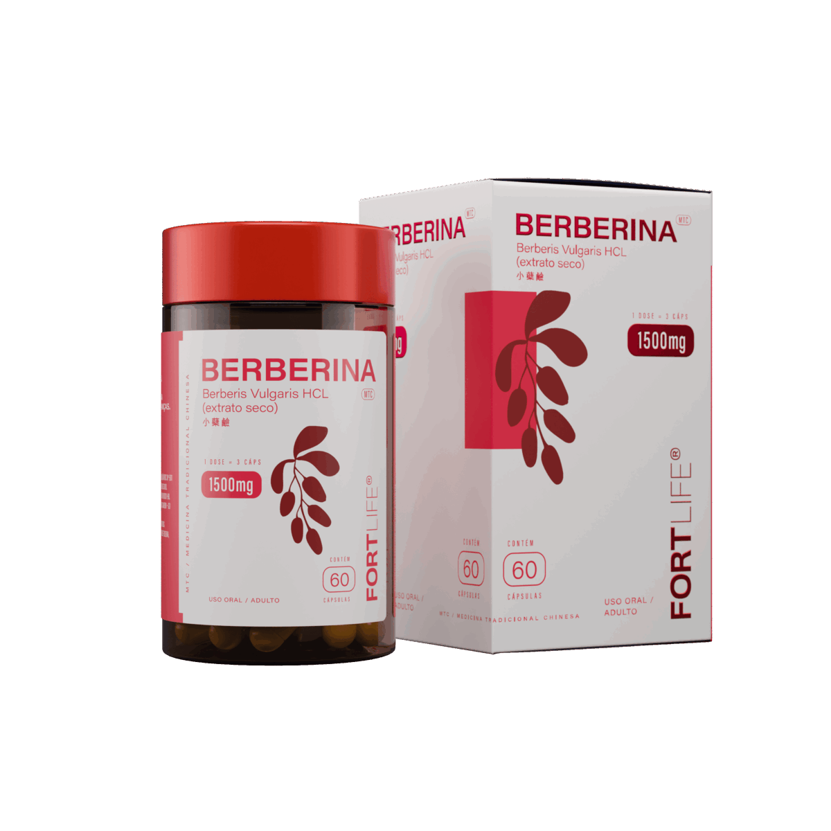 Berberina HCL 1500mg 60 Cápsulas