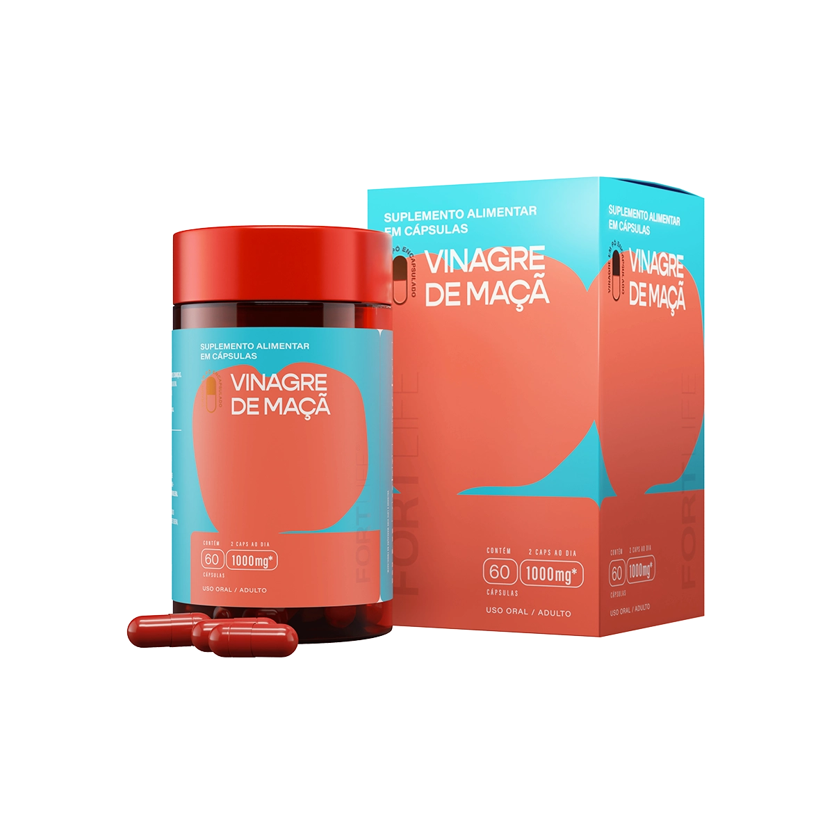 Vinagre de Maçã 1000mg 60 Cápsulas