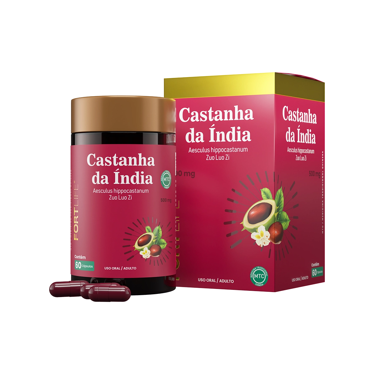 Castanha da Índia 500mg 60 Cápsulas