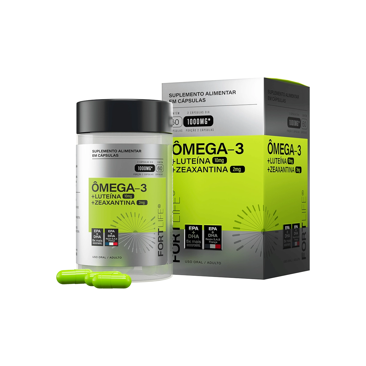 Ômega-3 + Luteína + Zeaxantina 1000mg 60 Cápsulas