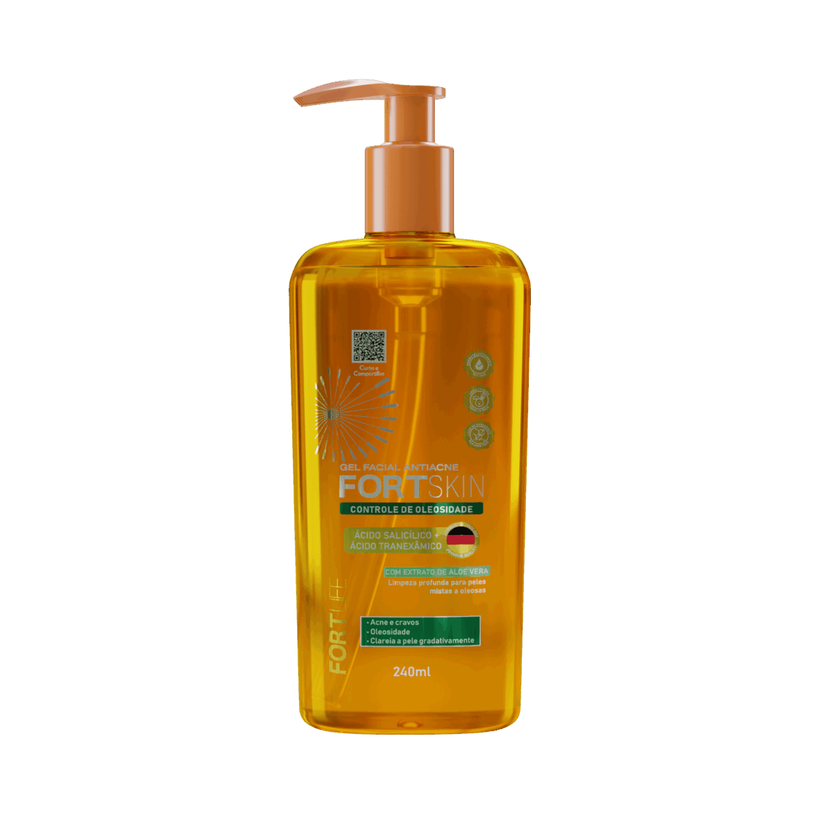 Sabonete Gel Facial Oil Control FortSkin 240ml