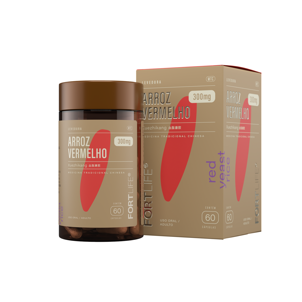 Arroz Vermelho 300mg 60 Cápsulas