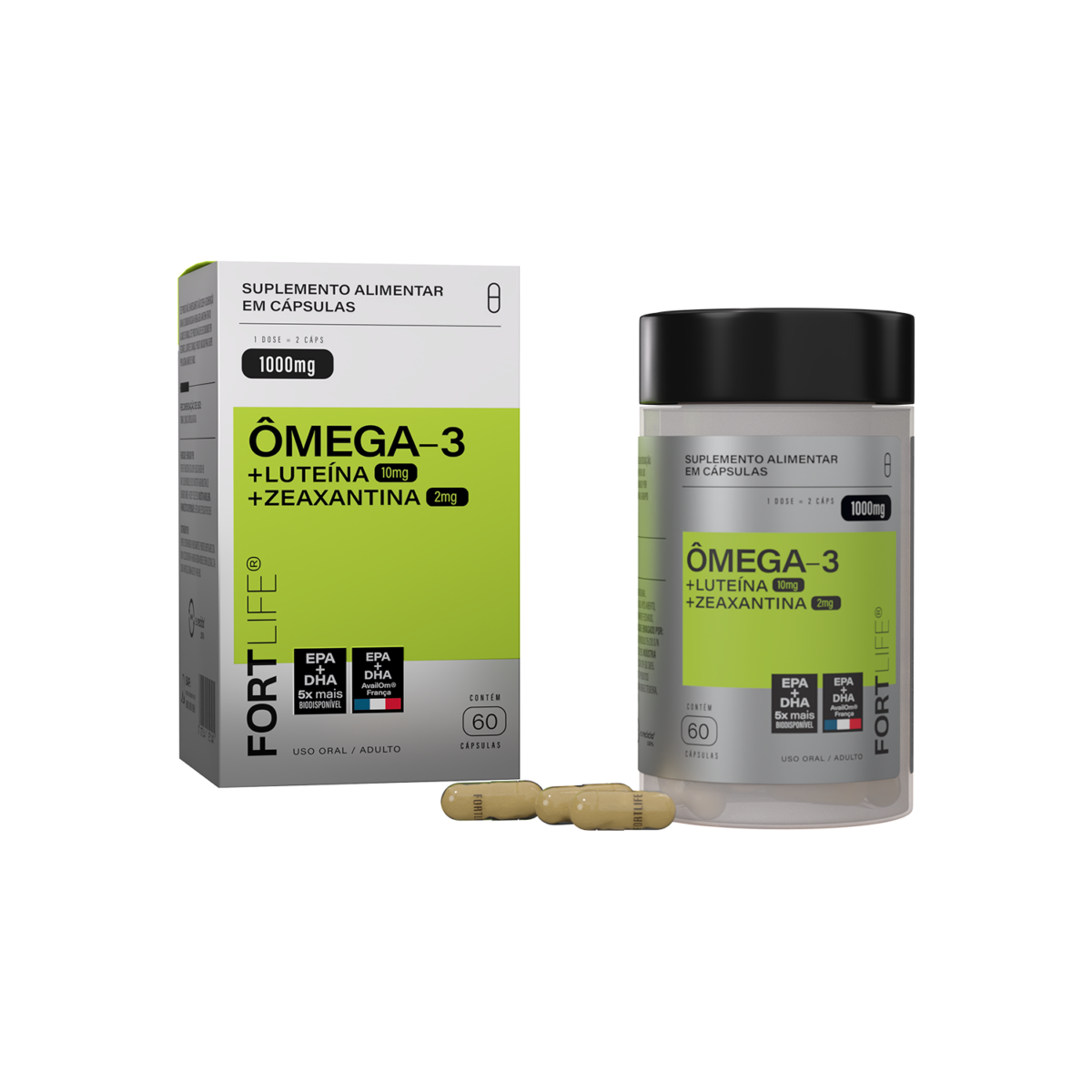 Ômega-3 + Luteína + Zeaxantina 1000mg 60 Cápsulas
